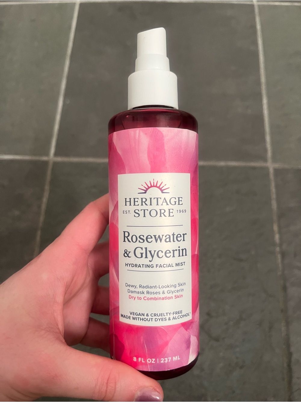 Heritage Store Rosewater & Glycerin, Hydrating Facial Mist, 8 fl oz